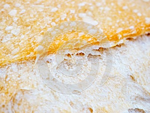 Macro of sourdough bread crust texture