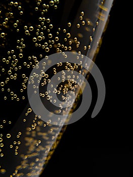 Macro of sparkling champagne