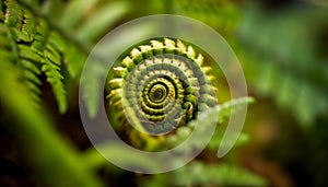 Macro Spiraling fern frond Symmetry photograph