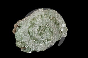 Macro stone Apophyllite mineral on black background