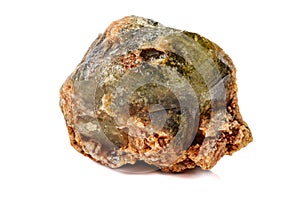 Macro stone Grossular mineral on white background