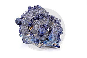 Macro stone mineral Azurite Malachite on a white background