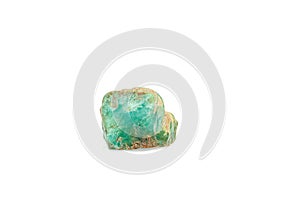 Macro stone mineral Chrysoprase on a white background