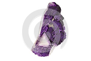 Macro stone mineral fluorite on a white background