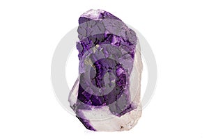 Macro stone mineral fluorite on a white background