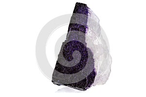 Macro stone mineral fluorite on a white background