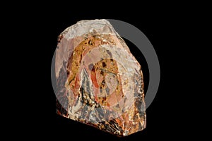 Macro stone mineral jasper on black background