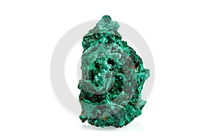 Macro stone mineral malachite on a white background