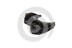 Macro stone mineral meteorite tektite on white background