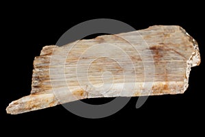 Macro of a stone mineral Moonstone on a black background