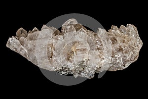 Macro stone mineral Quartz on a black background