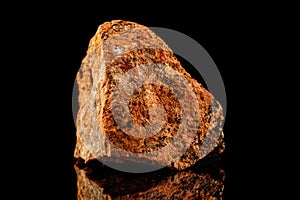 Macro stone mineral Sphalerite on a black background
