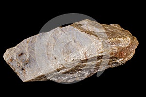 Macro of a stone Moonstone mineral on a black background