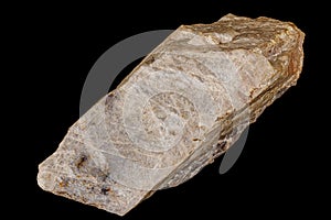 Macro of a stone Moonstone mineral on a black background