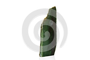 Macro stone Nephrite mineral on white background