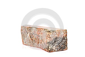 Macro stone Rhodonite mineral on white background