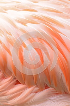 Macro texture of Flamingo bird feathers