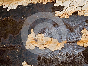 Macro texture - metal - rusty metal and peeling paint