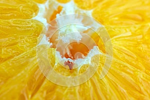 Macro of texture orange fruit .Close up flesh of orange