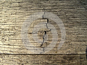 Macro Texture Photograph of Crack in Wood Barrel