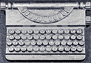 Macro tiny old typewriter