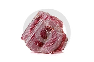 Macro tourmaline mineral stone on white background