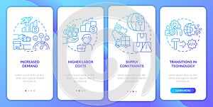 Macro trends in economy blue gradient onboarding mobile app screen