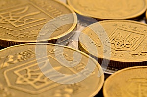 Macro of Ukrainian coins