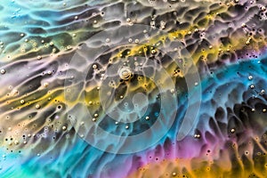 Macro universe, acrylic multi-colored paints, amazing texture, paints in water