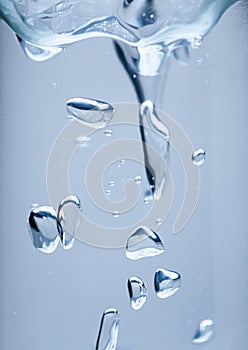 macro vertical photography bubbles Serum, gel bottle
