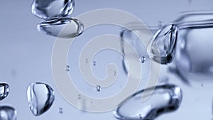 macro video bubbles Serum, gel bottle with pipette