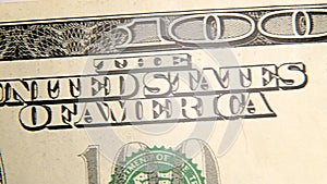 Macro video, Close-up of isolated dollar bills being laid on the table, Portraits of George Washington and Benjamin