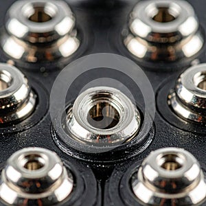Macro View of an Audio Jack Input Panel
