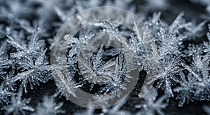 Frozen ice crystals macro