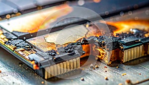 Catastrophic Electronic Failure and Fire Damage