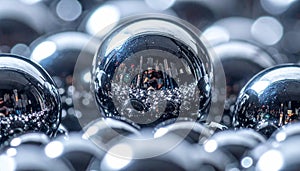 Reflective Metallic Spheres Abstract Background