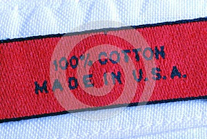 Macro view of the clothing label