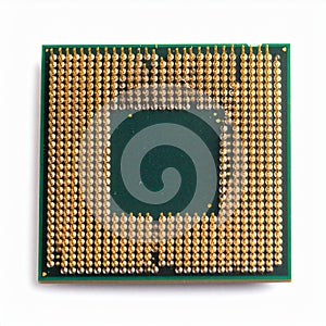 Macro View of a Computer CPU Processor Chip
