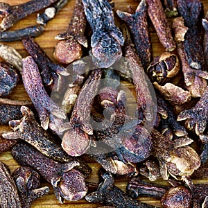Macro view of dried cloves