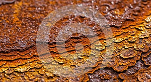 Macro View of Flaky Deep Rust Texture