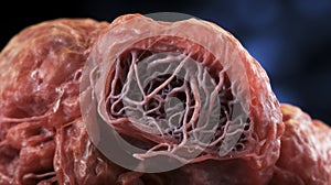 Macro View Of Human Lung Tissue With Vray Tracing