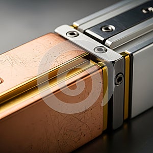 Macro View of Interlocking Metallic Components