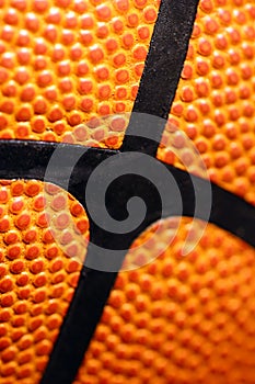 Macro View of Leather Basketball