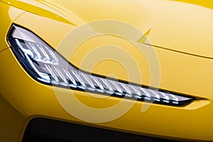 Macro view of modern car LED headlight