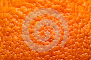 Macro view on orange fruit peel texture background
