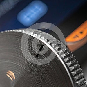 Macro View of a Precision Metal Control Dial