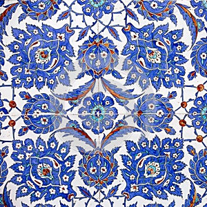 Macro view of tiles in Rustem Pasa Mosque, Istanbul