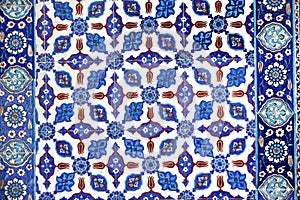 Macro view of tiles in Rustem Pasa Mosque, Istanbul