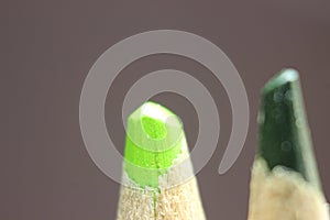 Macro view of the tip of the pencil on a black background