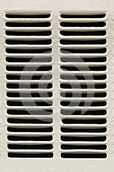 Macro view of a white air duct vents